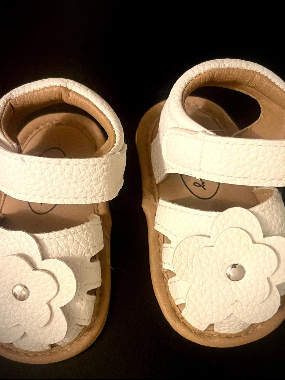 Infant Size 2 White Flower Sandals